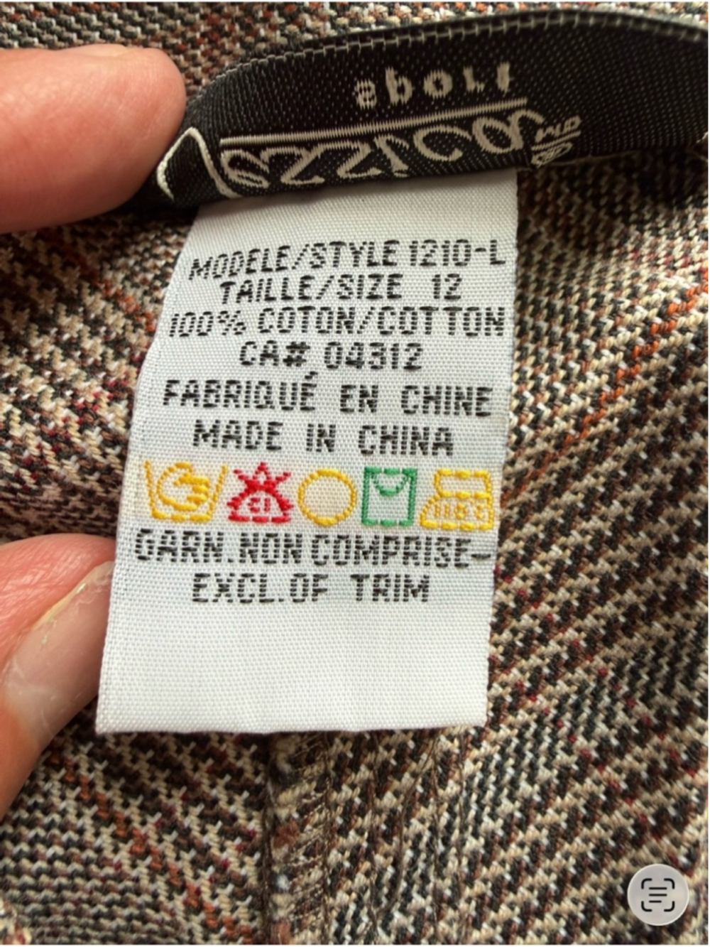 Jessica Sport Brown Tweed Embroidered A-Line Skirt Size 12 Preppy Cottagecore - Picture 5 of 12